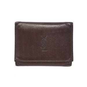 Vintage YSL Bifold Brown Aniline Cowhide Leather Wallet